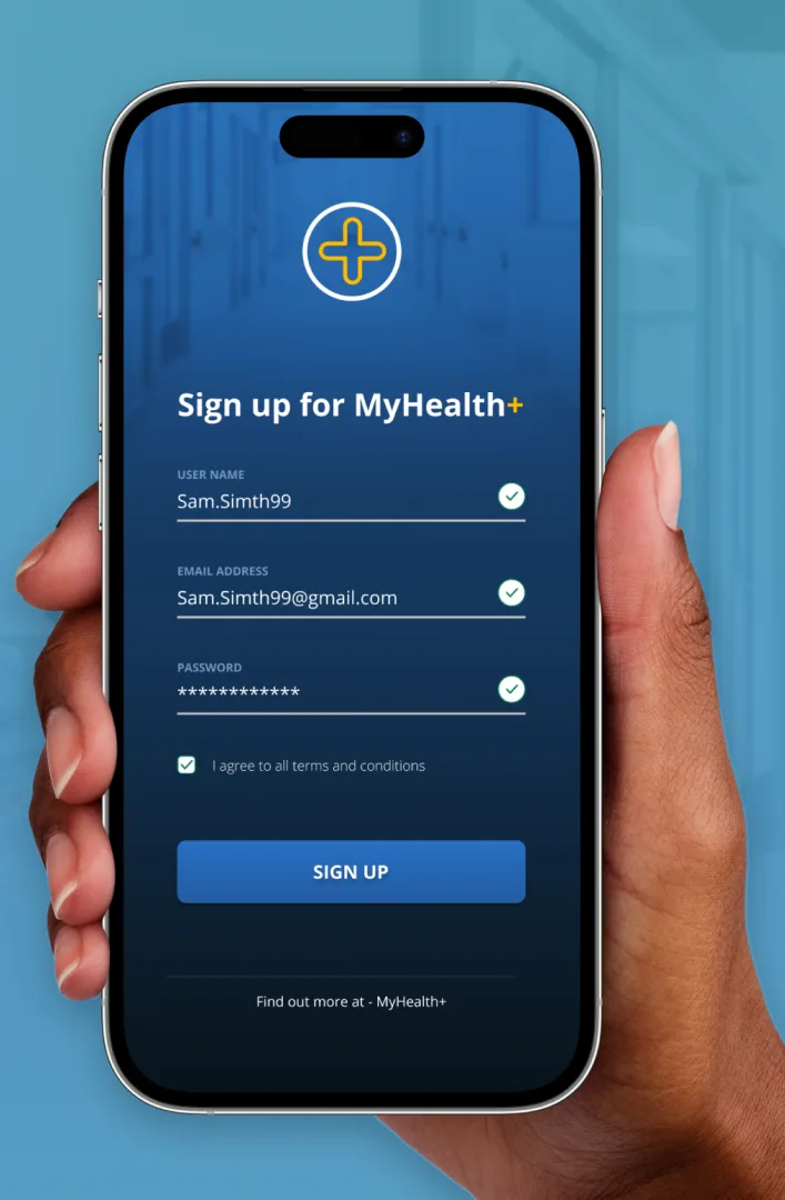 Mobile sign-up screen