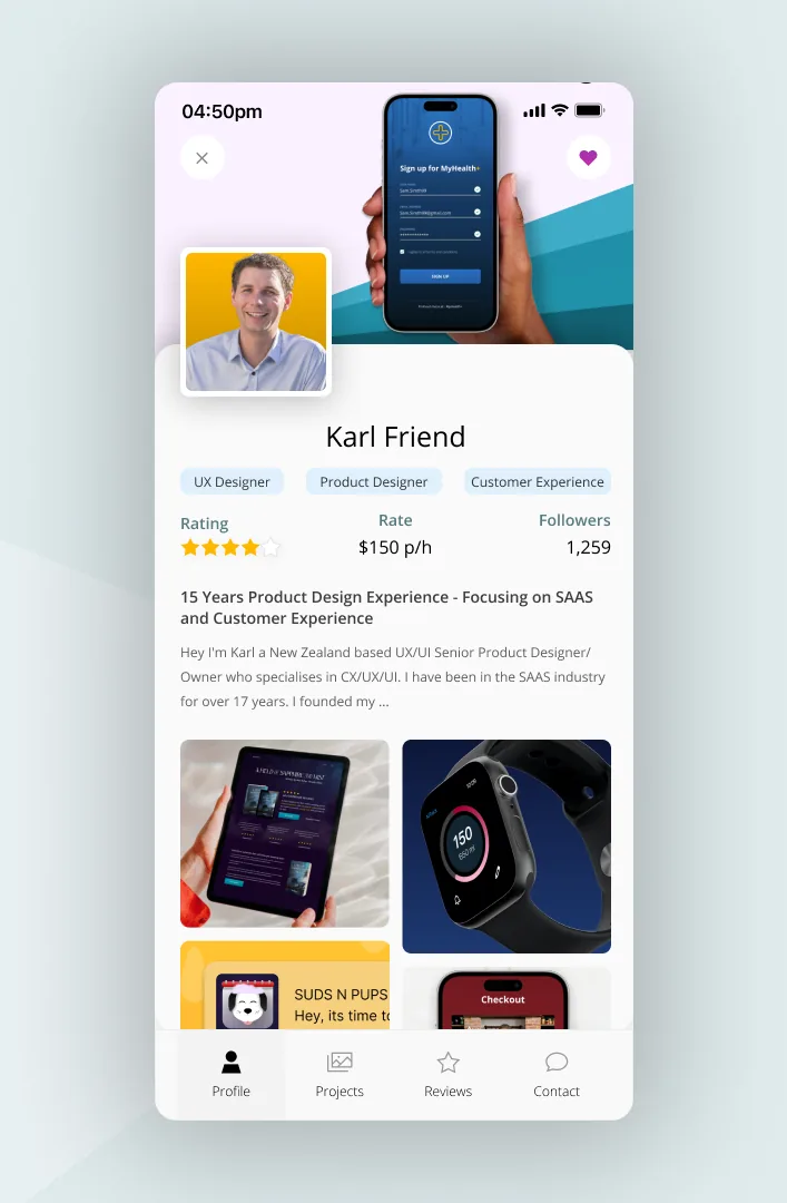 Daily UI day 6 — mobile profile