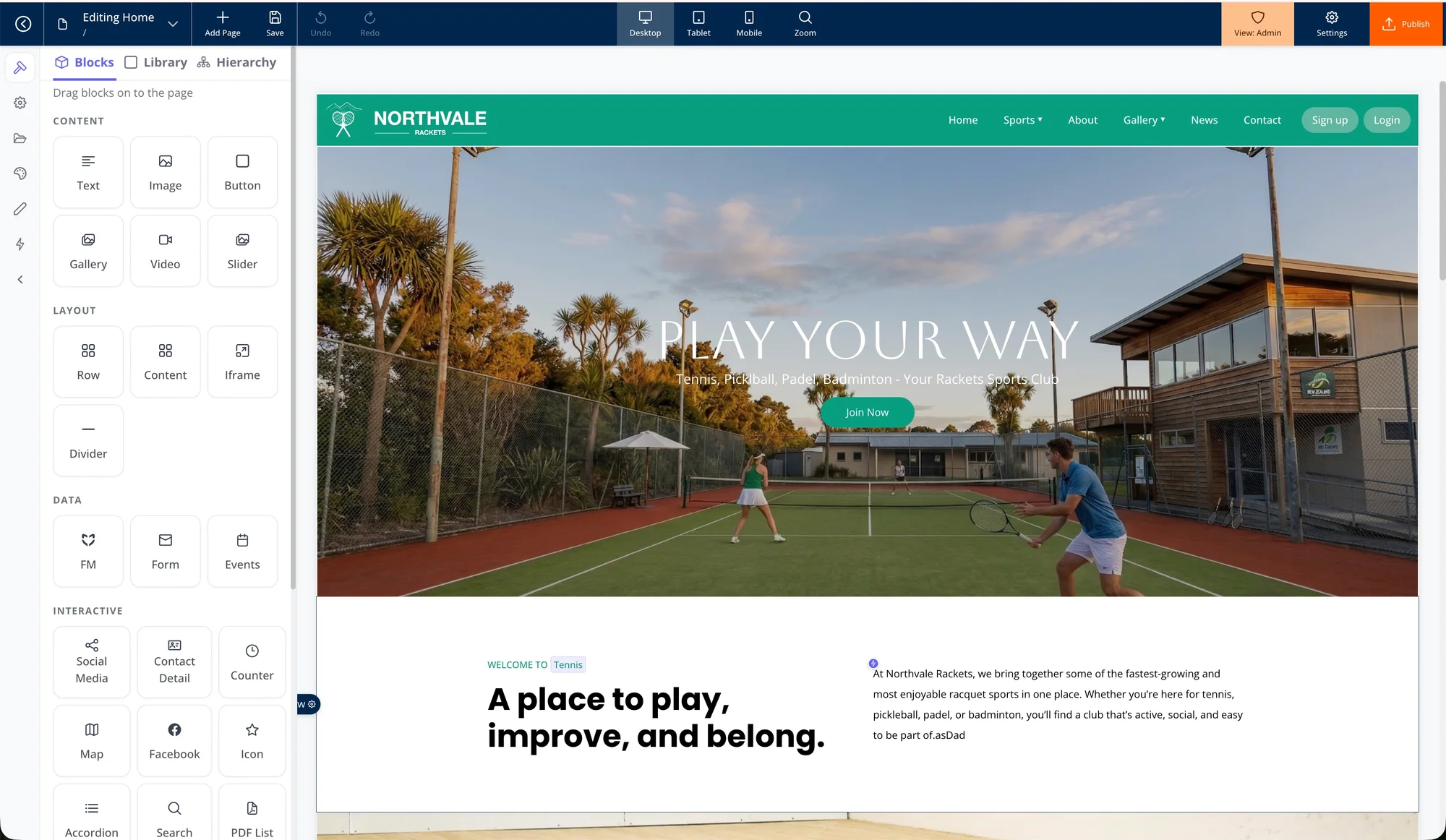 Friendly Manager website builder